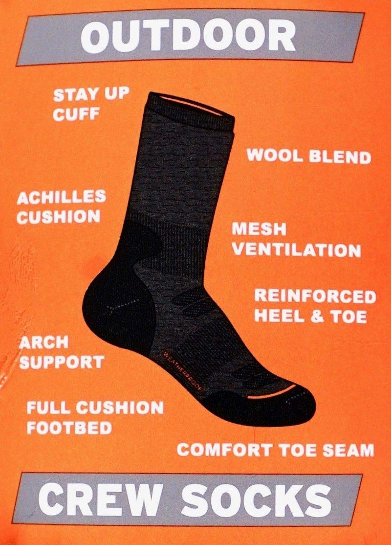 Weatherproof Men's Weatherproof Wool Blend All Purpose Outdoor Crew Socks 4 Pack - Image 2
